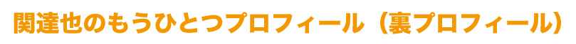 関達也のもうひとつのプロフィール(裏プロフィール)
